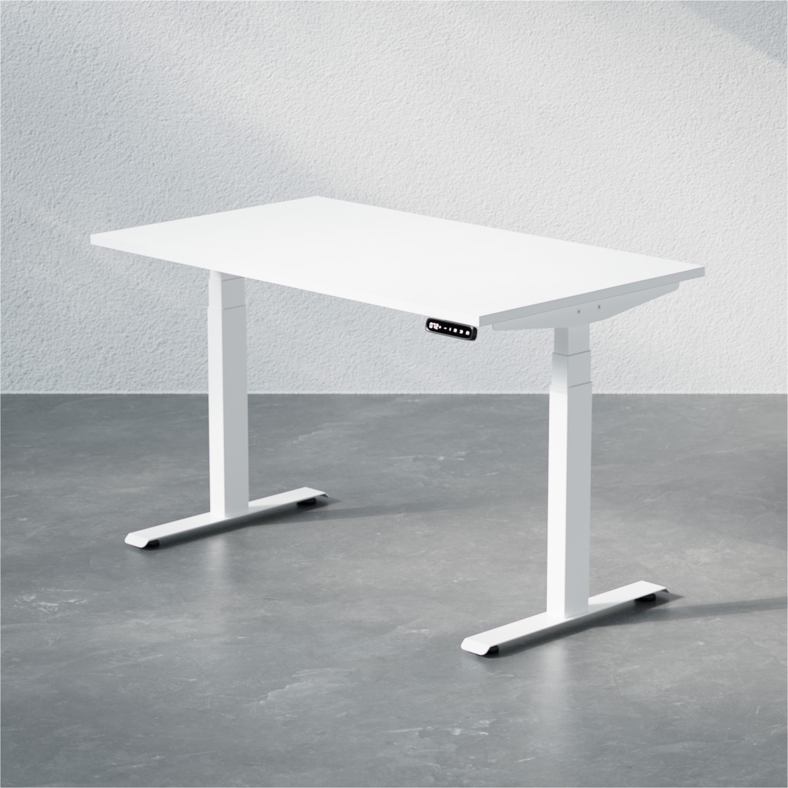 Höj- och sänkbart skrivbord Premium med vit bordsskiva och vitt stativ, storlek 120x70 cm. Höj- och sänkbart skrivbord Premium med vit bordsskiva och vitt stativ, storlek 120x70 cm.