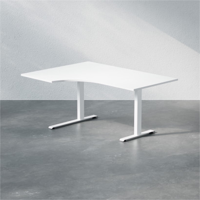 Fast svängt skrivbord