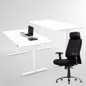 AS6000, kontorsstol + höj- och sänkbart skrivbord vitt 100x60 cm - Komplett arbetsplats AS6000, kontorsstol + höj- och sänkbart skrivbord vitt 100x60 cm - Komplett arbetsplats