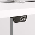 AS6000, kontorsstol + höj- och sänkbart skrivbord vitt 100x60 cm - Komplett arbetsplats