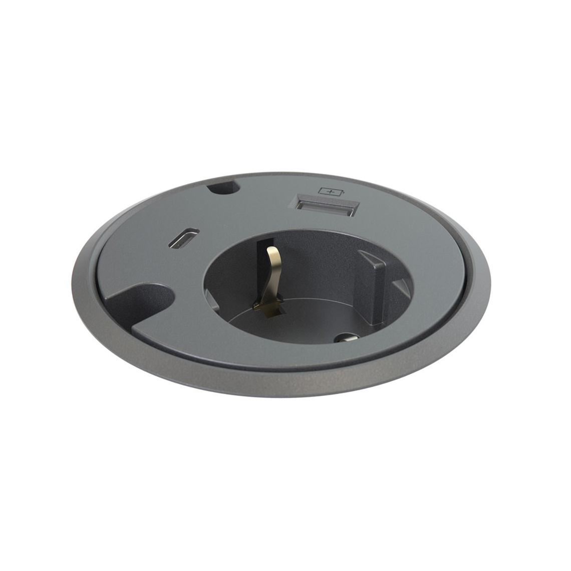 Bordsuttag Powerdot 16 - 1 Eluttag, 1 USB-A, 1 USB-C, 2 kabelgenomföring
