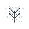 M VESA Gas Lift Arm Quad Black M VESA Gas Lift Arm Quad Black