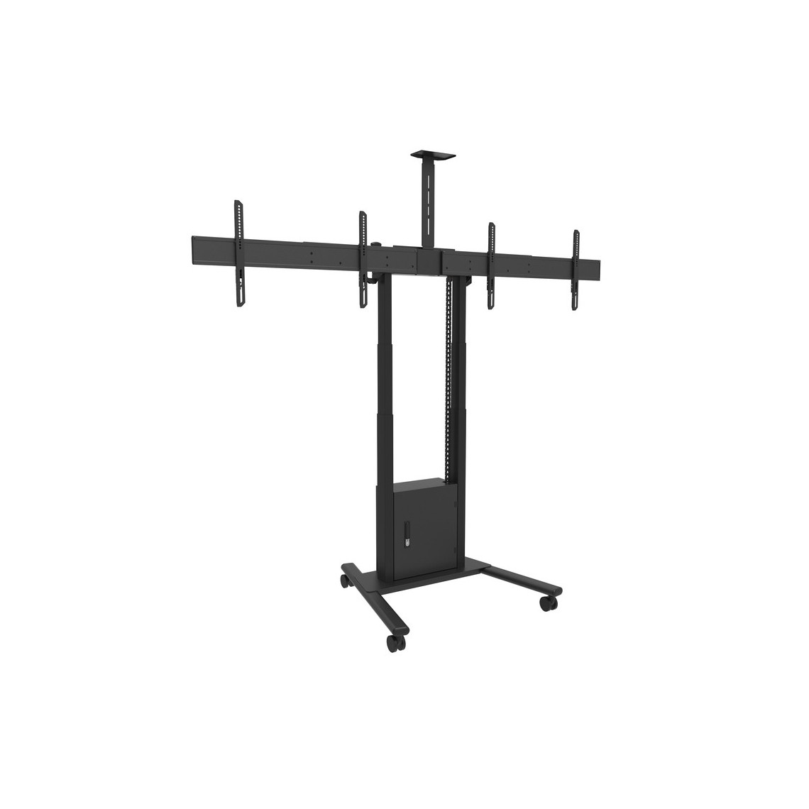 M Motorized Floorstand Dual Screen incl cabinet & cam-shelf 120kg M Motorized Floorstand Dual Screen incl cabinet & cam-shelf 120kg