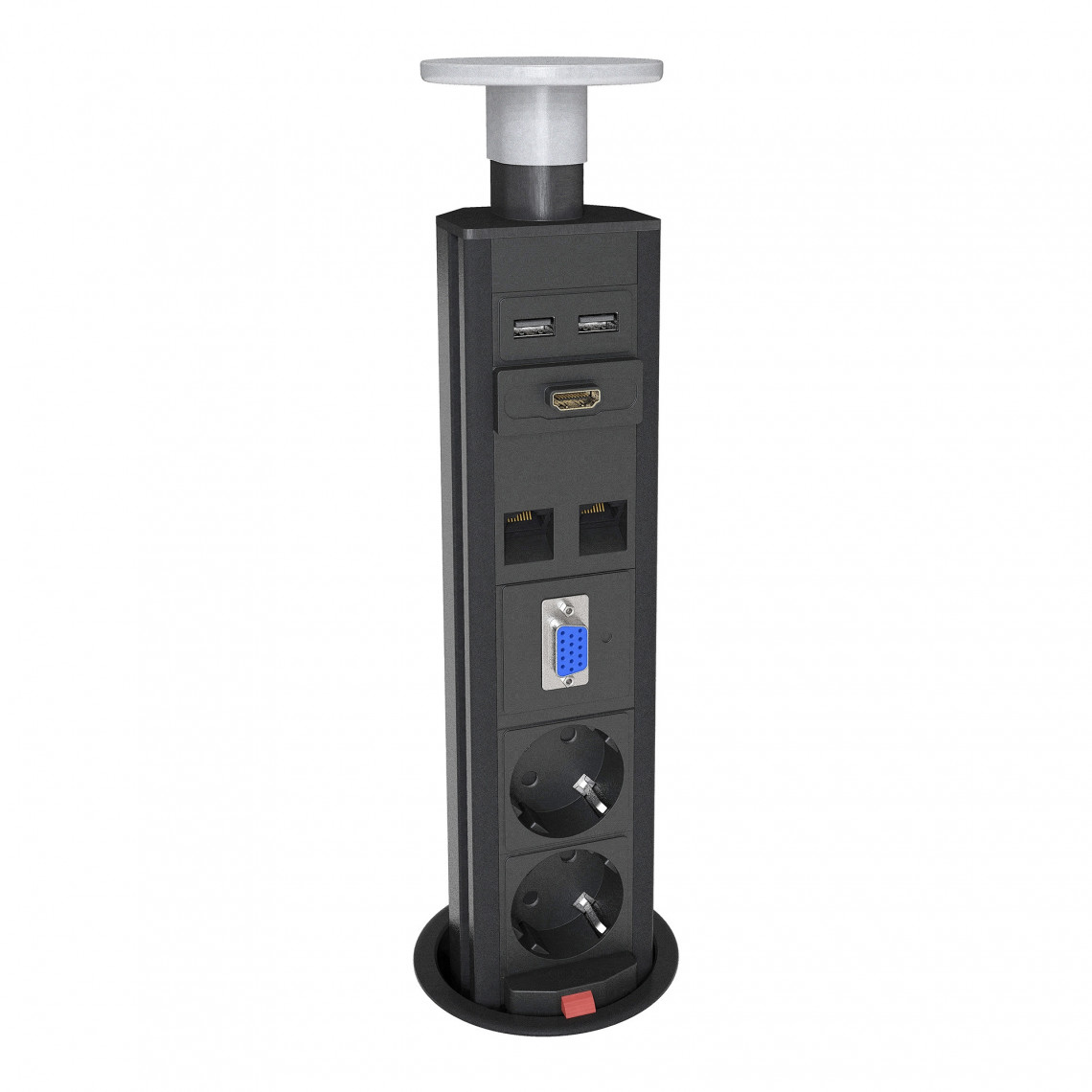 Axessline PopUp - 2 El 2 Data 2 USB 1 VGA/audio 1 HDMI Ø80 Axessline PopUp - 2 El 2 Data 2 USB 1 VGA/audio 1 HDMI Ø80