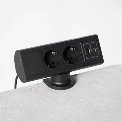 MYCKET GOTT SKICK - Uttagslist Power Desk - 2 El, 1 USB-A, 1 USB-C