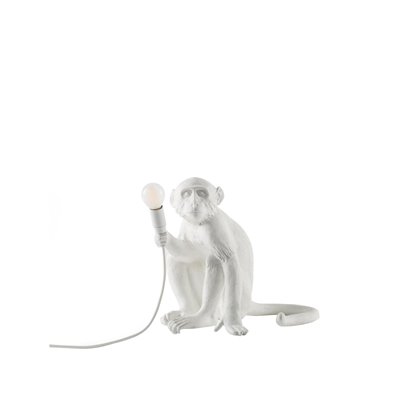 Monkey Lamp Sitting - Vit
