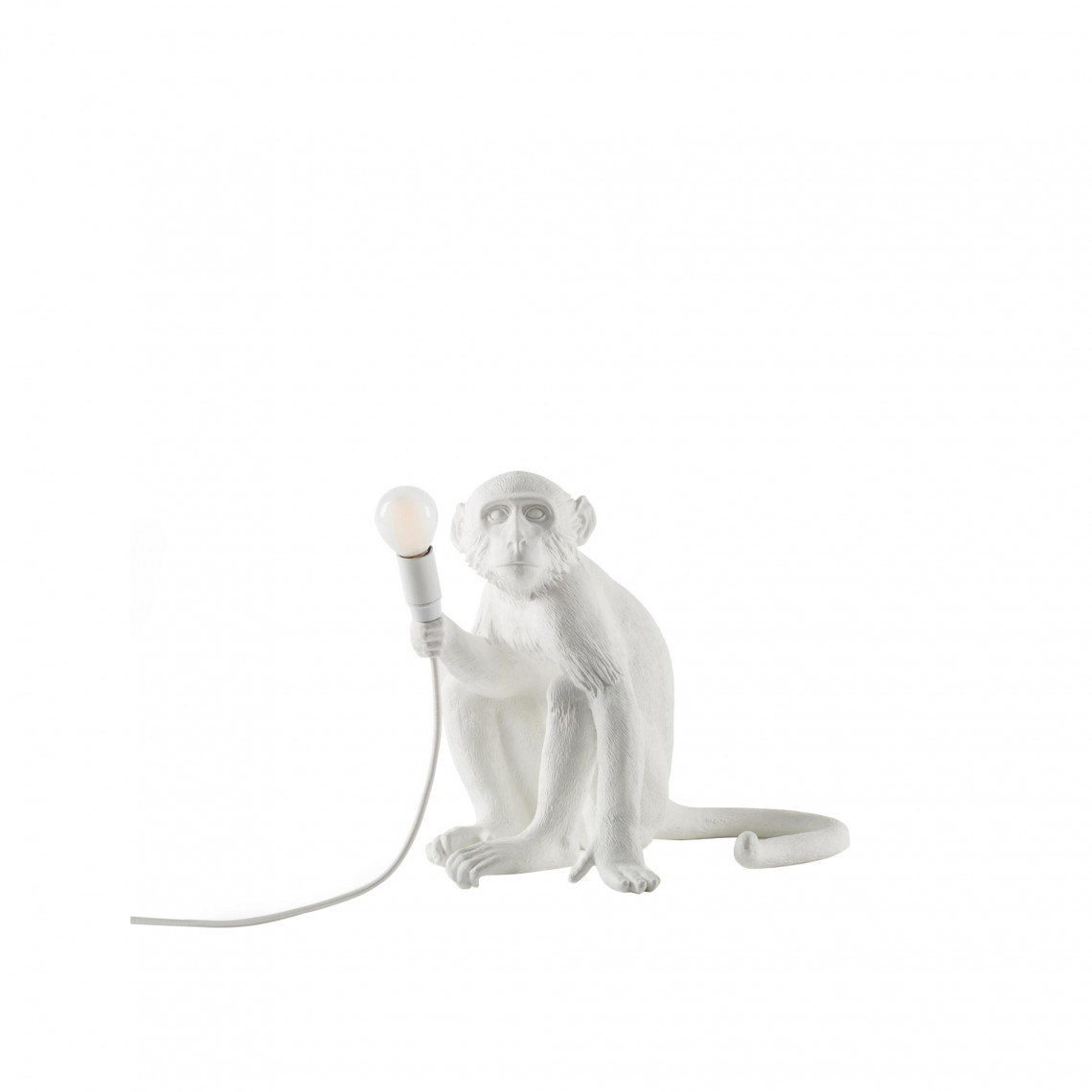Monkey Lamp Sitting - Vit Monkey Lamp Sitting - Vit