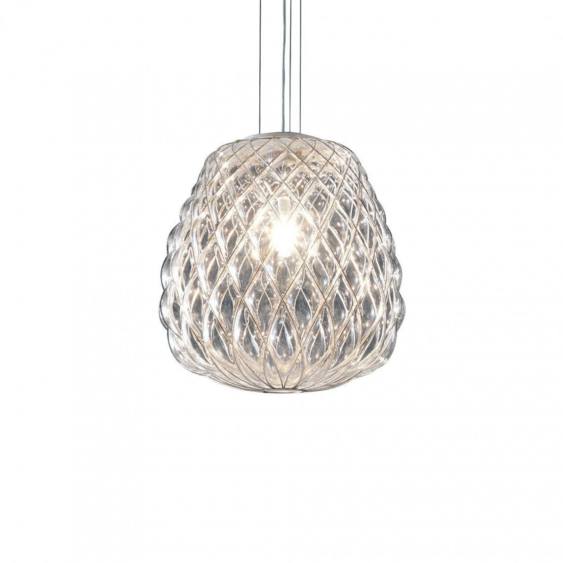 Pinecone - Taklampa Transparent glas med kromad metallbur Pinecone - Taklampa Transparent glas med kromad metallbur