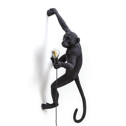 Monkey Lamp Outdoor Hanging Right Hand - Svart