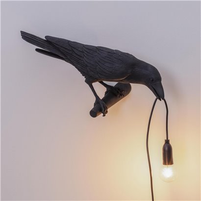 Bird Lamp Looking Right - Svart