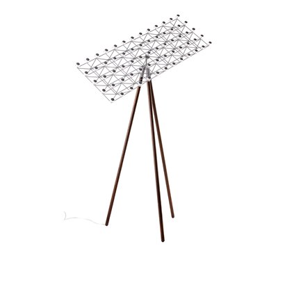 Space-Frame - Golvlampa Nickel, Brunbetsad ek