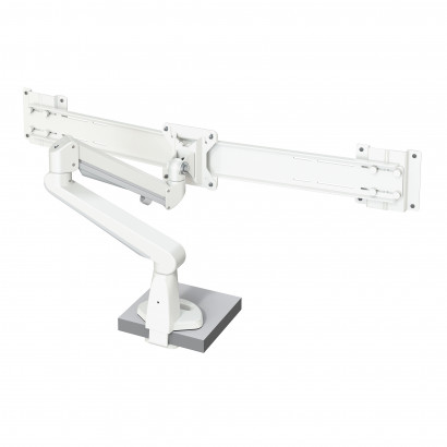 Monitorarm STOCKHOLM Duo 2 × 6 kg, Gasfjädrad Vit