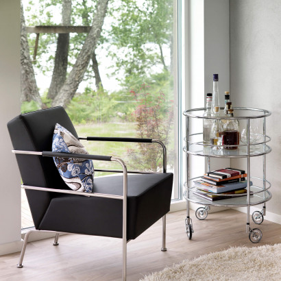 Fåtölj Cinema Easy Chair - Svart Läder Elmo Nordic läder