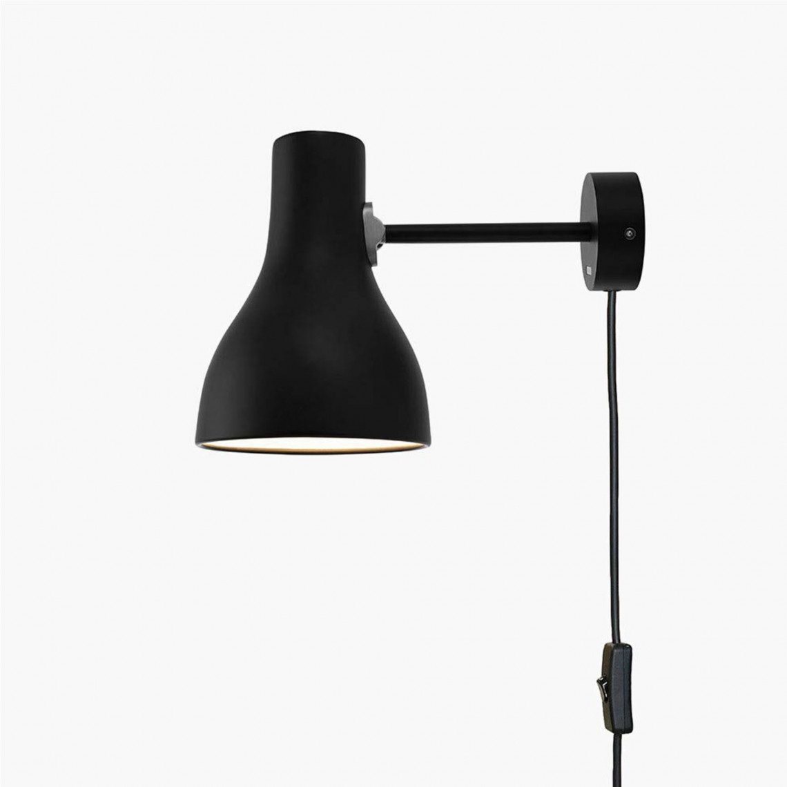 Type 75 - Vägglampa Med Kabel Jet Black Type 75 - Vägglampa Med Kabel Jet Black