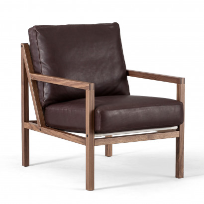 Fåtölj Seventy Five Wood - Läder