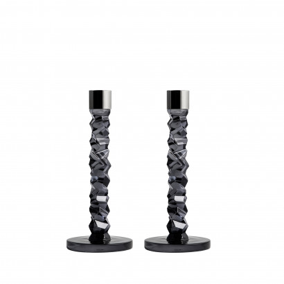 Orrefors ljusstake Carat - Antracit, 242 mm hög