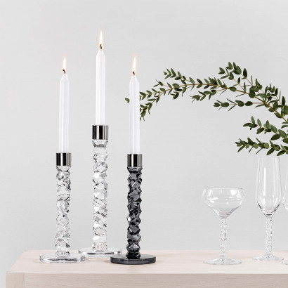 Orrefors ljusstake Carat - Antracit, 242 mm hög