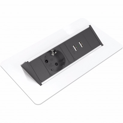 Axessline QuickBox - 1 El 2 USB Laddare, Vit