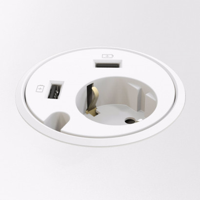 Powerdot - El, 2×USB-laddare, genomföringshål