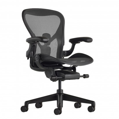 Herman Miller Aeron Onyx - Helsvart, Adjustable PostureFit support