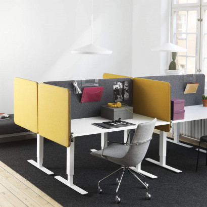 Softline 30 nedhängande bordsskärm - Komplett paket, gul, 160x65 cm