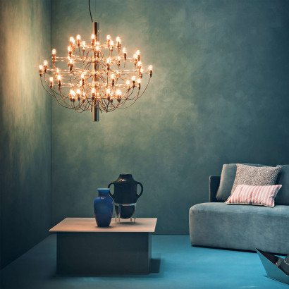 Flos 2097/50 - Ljuskrona med 50 lampor, svart