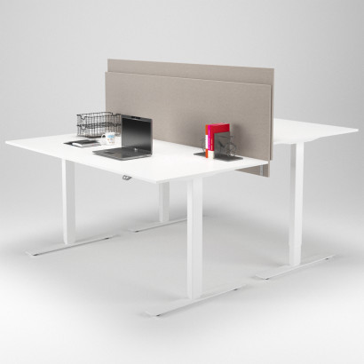 Bordsskärm Calm - 80x65 cm, Beige, Med bordsbeslag