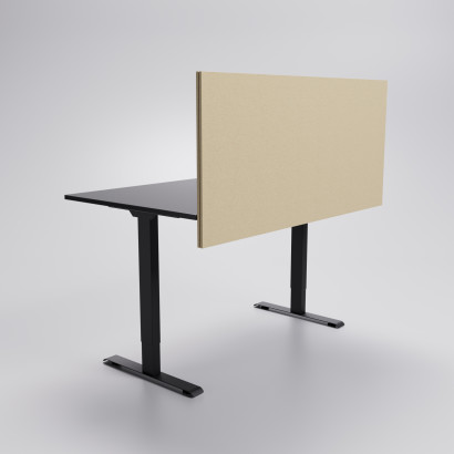 Bordsskärm - 140x59 cm, Ljus beige inkl. beslag
