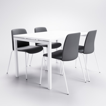 Konferensbord SET 4-6 personer - Luna U + Choice klädd stol
