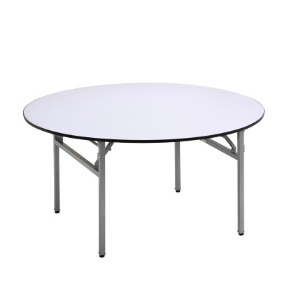Bord Bankett  Ø150 cm - Vit med svart kant