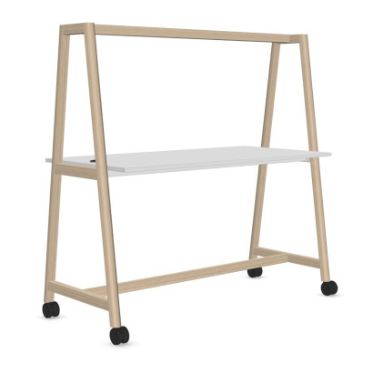 Högt projektbord Nova Wood - Med hjul